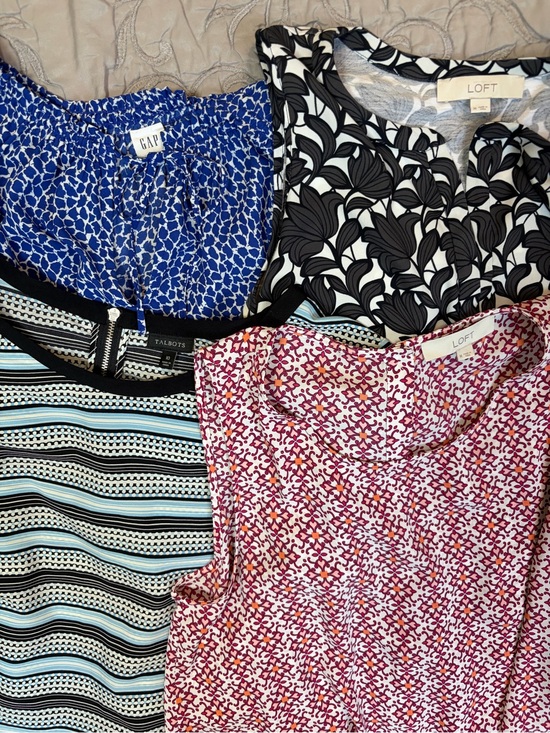Talbots Tops - Lot Of 4 Women’s Medium 10 Blouses Polyester Loft Talbots Gap Workwear Shirts
